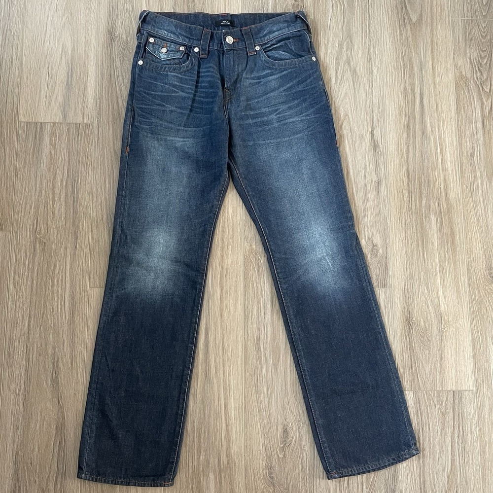True Religion Denim Jeans Ricky Straight With Flaps 32x34 Excellent! - Picture 5 of 10